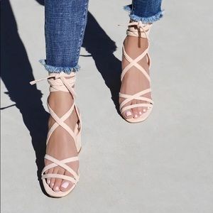 Lulu’s Ashton Nude Suede Lace-up heel